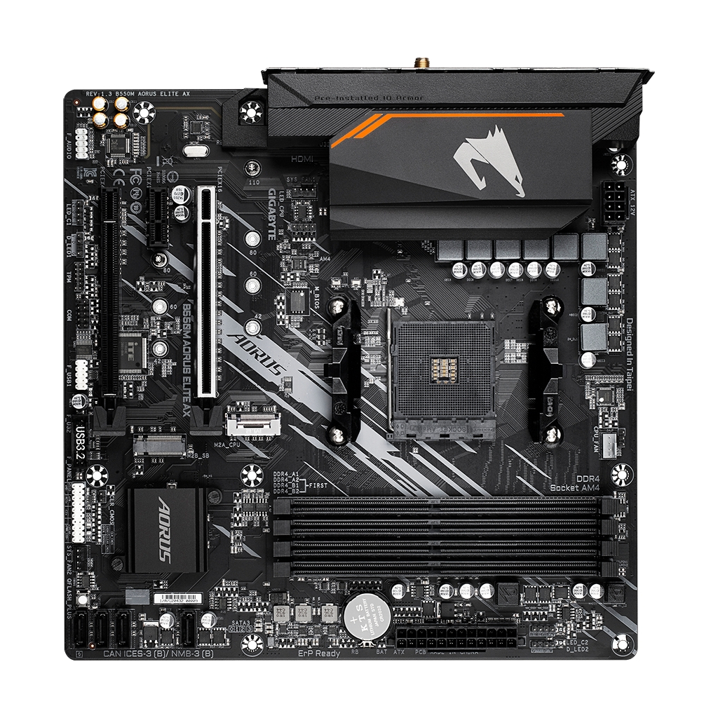 Материнська плата GIGABYTE B550M AORUS ELITE AX - зображення 3