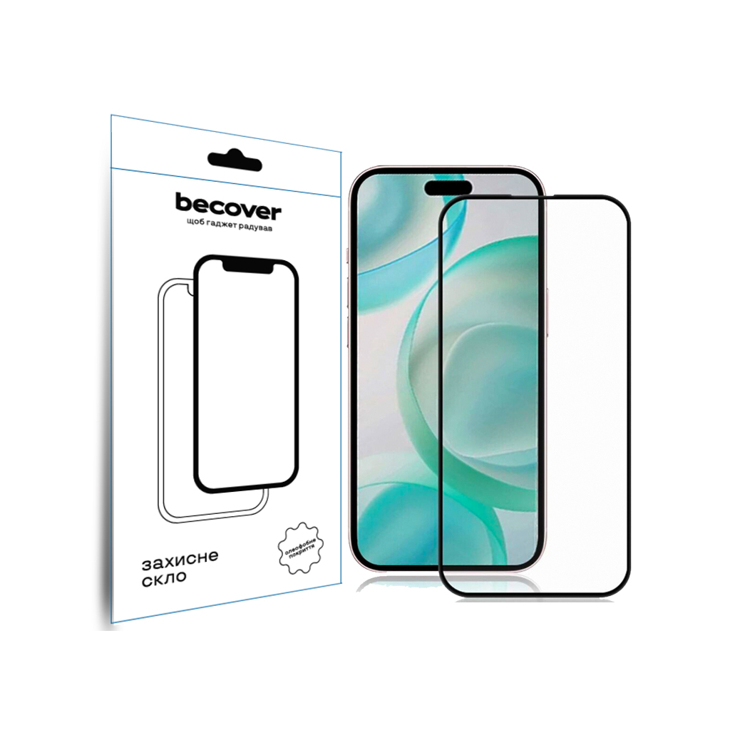 Скло захисне BeCover Apple iPhone 16 Pro Black (712124) - зображення 1