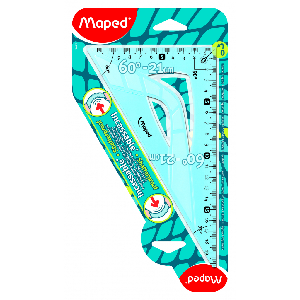 Лінійка Maped Косинець UNBREAKABLE 60гр/210мм, пластик (MP.244621) - зображення 2