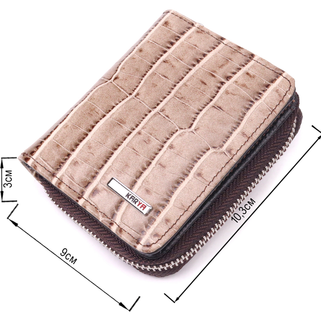 Гаманець Karya З натуральної шкіри Бежевий (21413) - зображення 3