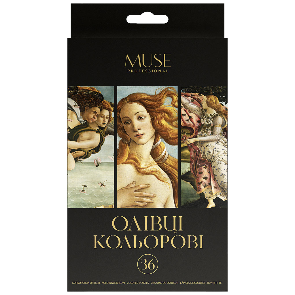 Олівці кольорові Muse Тригранні З точилкою 36 кольорів (105M-36) - зображення 1