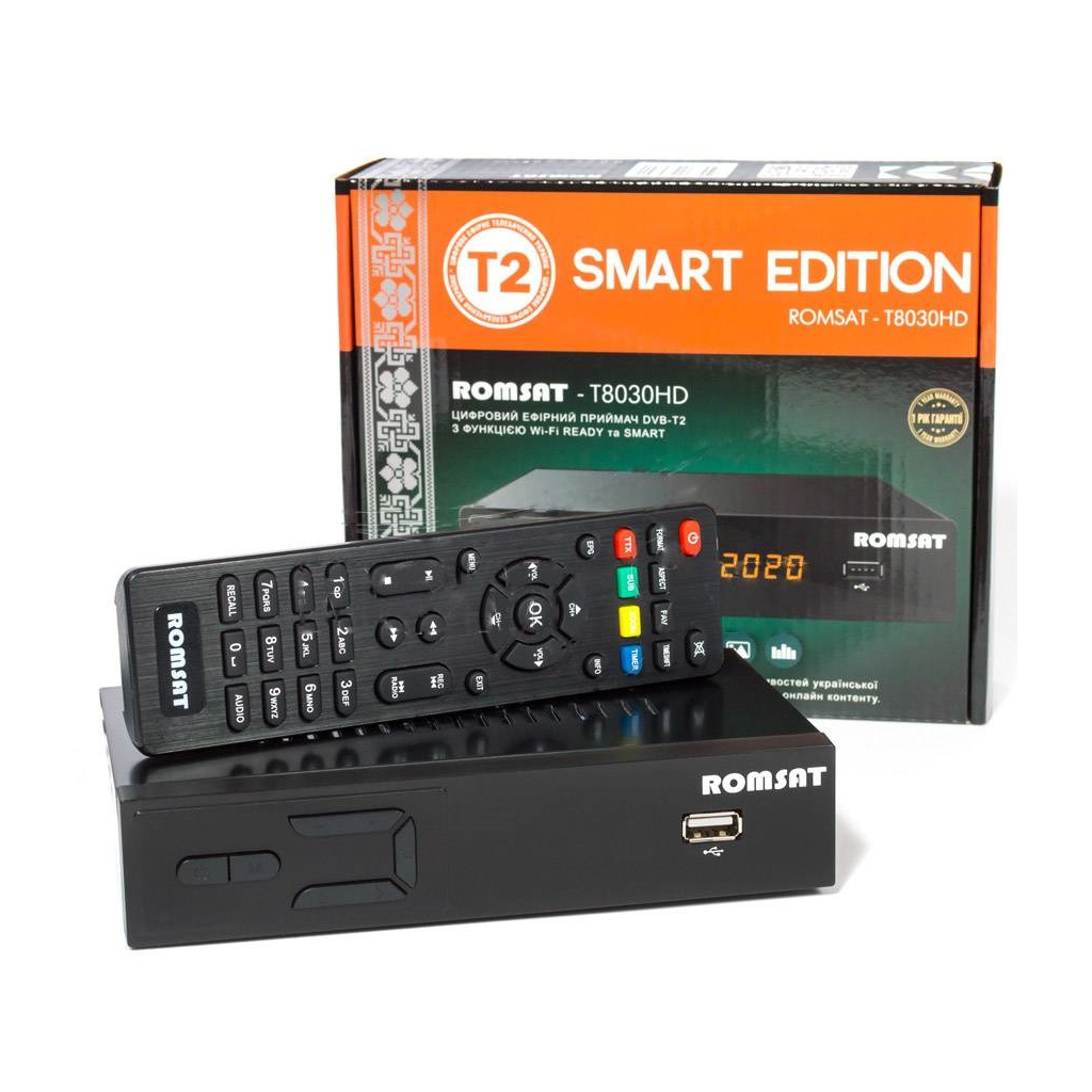 ТВ тюнер Romsat DVB-T, DVB-T2, DVB-C, чіпсет GX3235S (T8030HD) - зображення 1