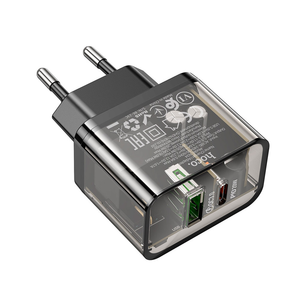 Зарядний пристрій HOCO N34 Dazzling dual-port Black (6931474799166) - зображення 3