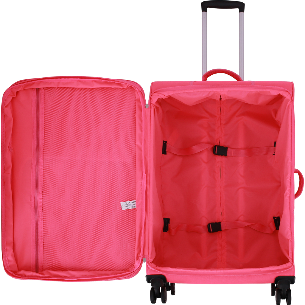 Валіза Bagland Валенсія велика 83 л 003796627 Яскраво-малинова (831517572) - зображення 5