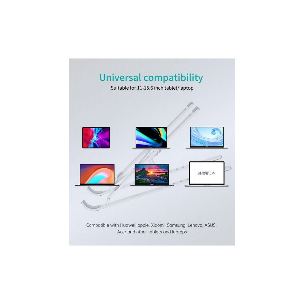 Підставка до ноутбука Choetech до 15", алюміній, компактна конструкція (H045-SL) - зображення 7