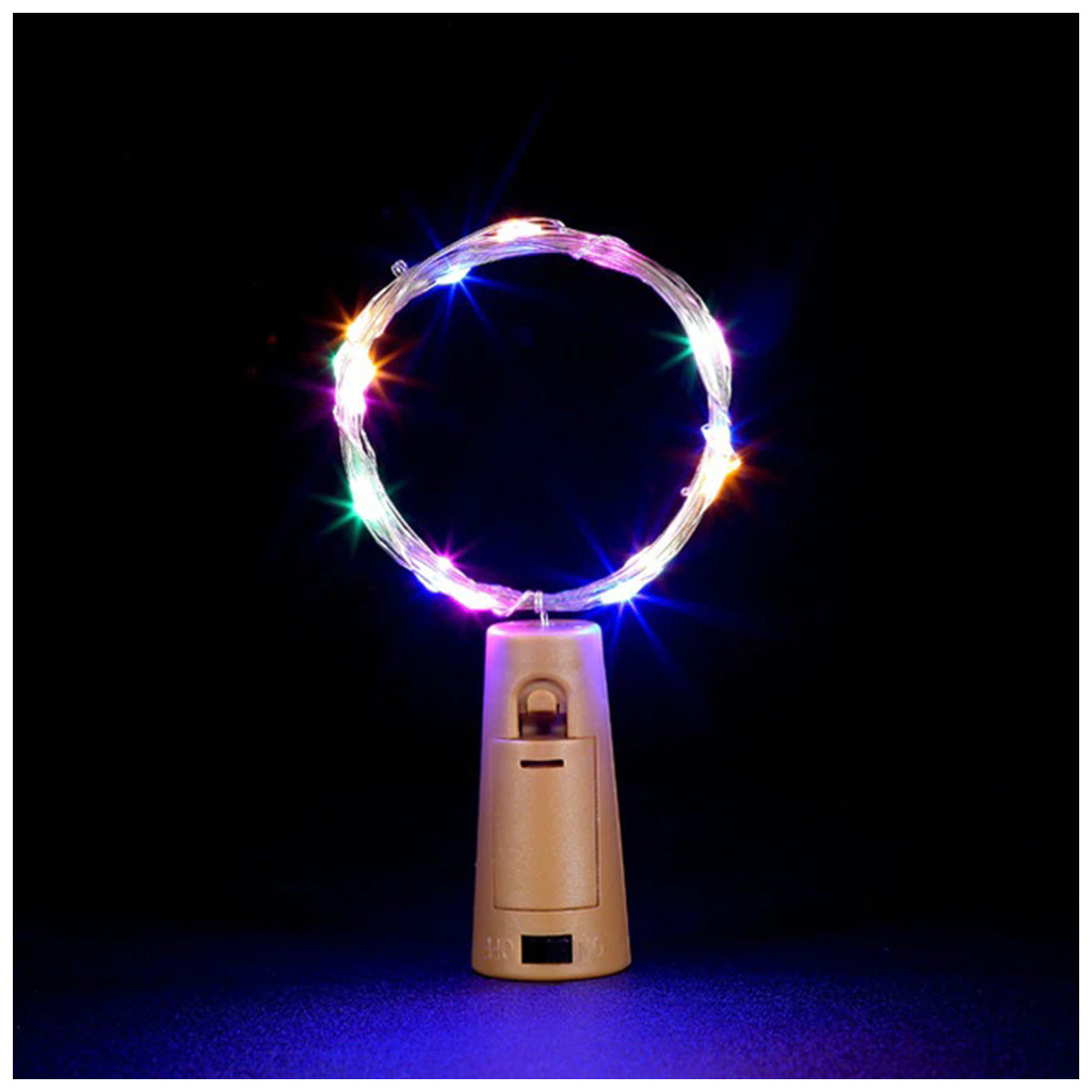Гірлянда ColorWay пробка для пляшки на батарейках LED 20/2М (5шт/уп) кольорова (CW-GC-20L2BMC) - зображення 3