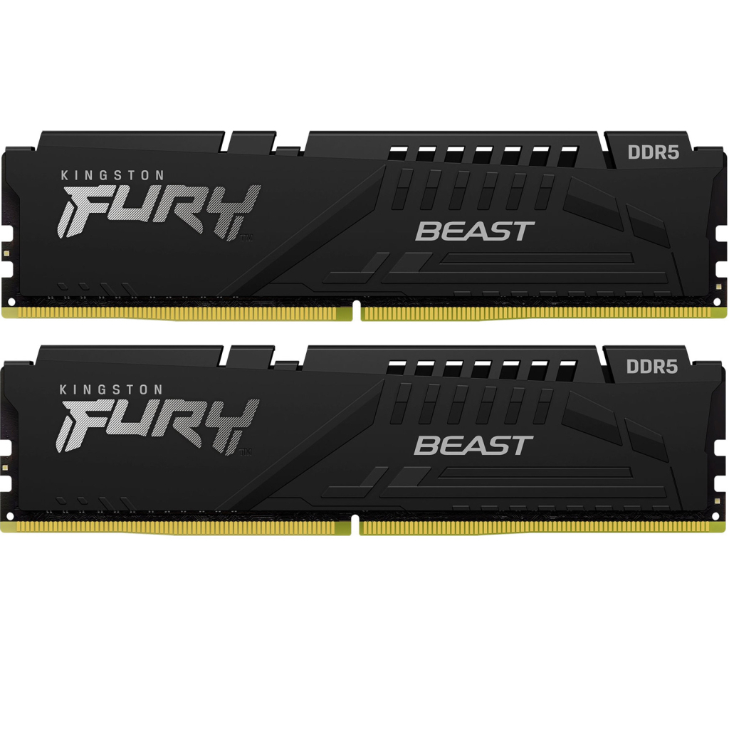 Модуль пам'яті для комп'ютера DDR5 64GB (2x32GB) 6400 MHz Beast Black EXPO Kingston Fury (ex.HyperX) (KF564C32BBEK2-64) - зображення 1