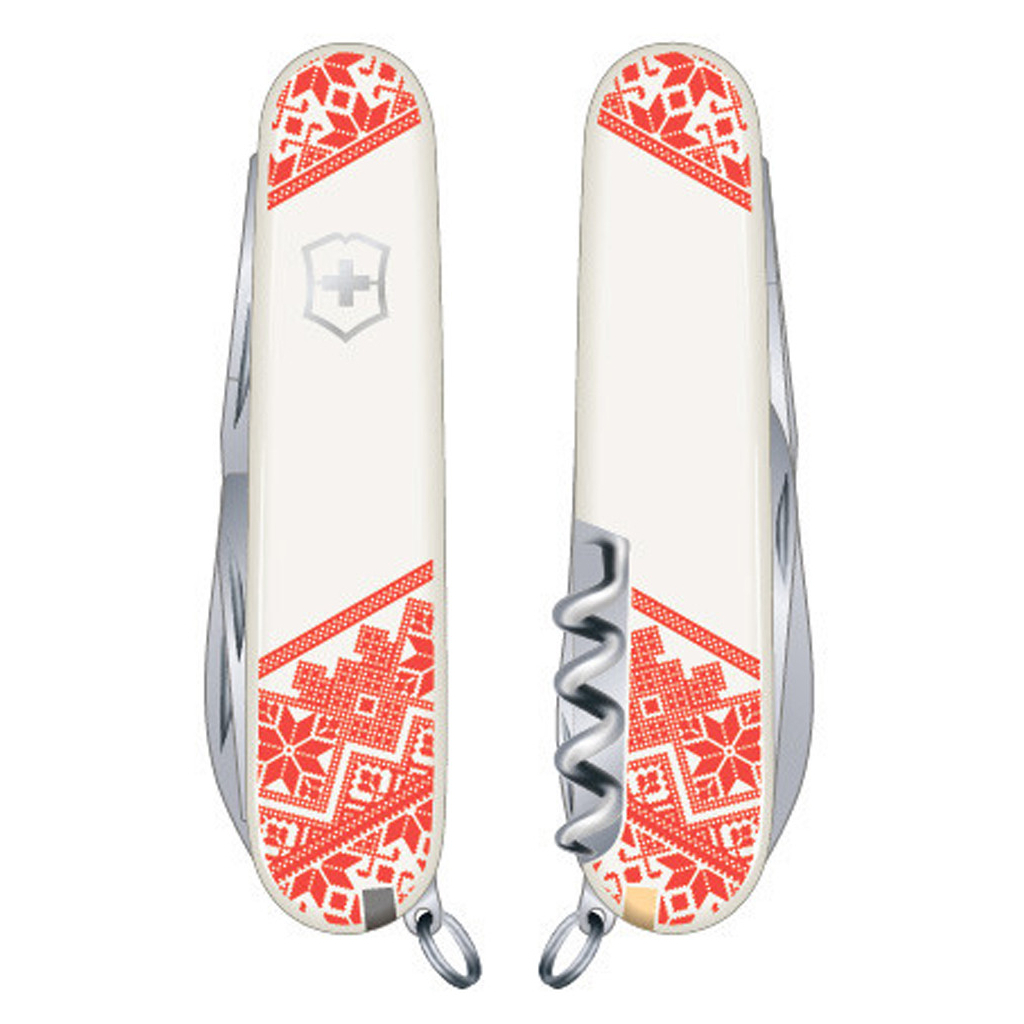 Ніж Victorinox Huntsman Ukraine White "Вишиванка" (1.3713.7_T0051r) - зображення 2