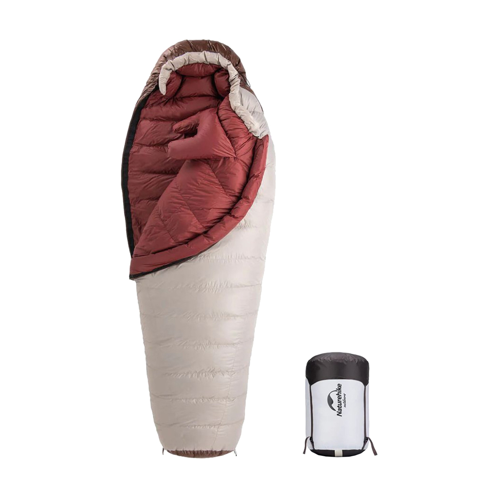 Спальний мішок Naturehike Snowbird NH20YD001 натуральний пух L Brown 720 g (6927595761304) - зображення 1