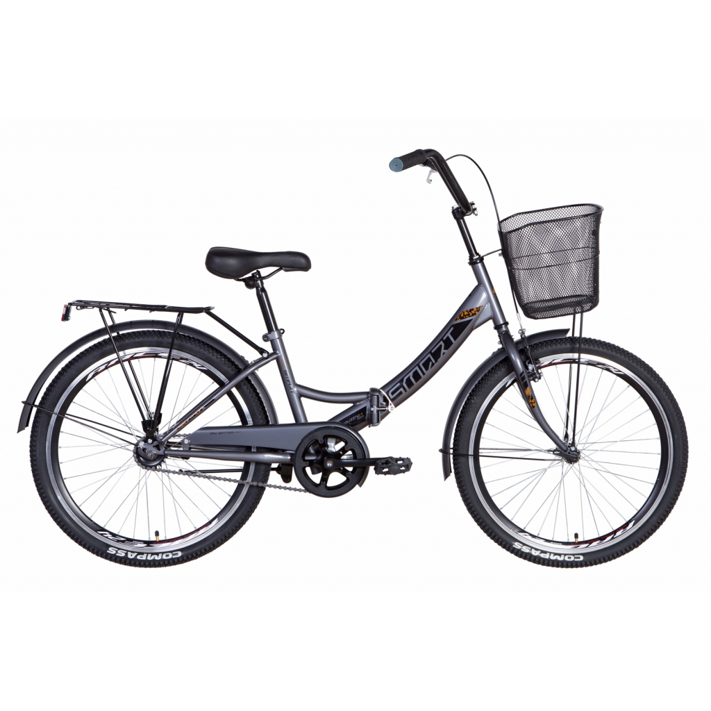 Велосипед Formula 24" SMART Vbr рама-15" 2021 багажник + кошик Grey/Black (OPS-FR-24-246) - зображення 1