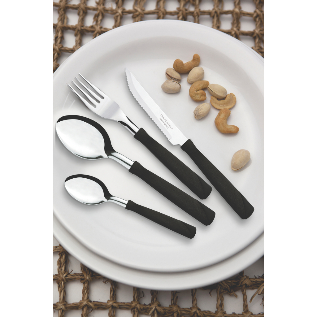 Набір столових приборів Tramontina New Kolor 25 предметів в лотку Чорний (23198/075) - зображення 3
