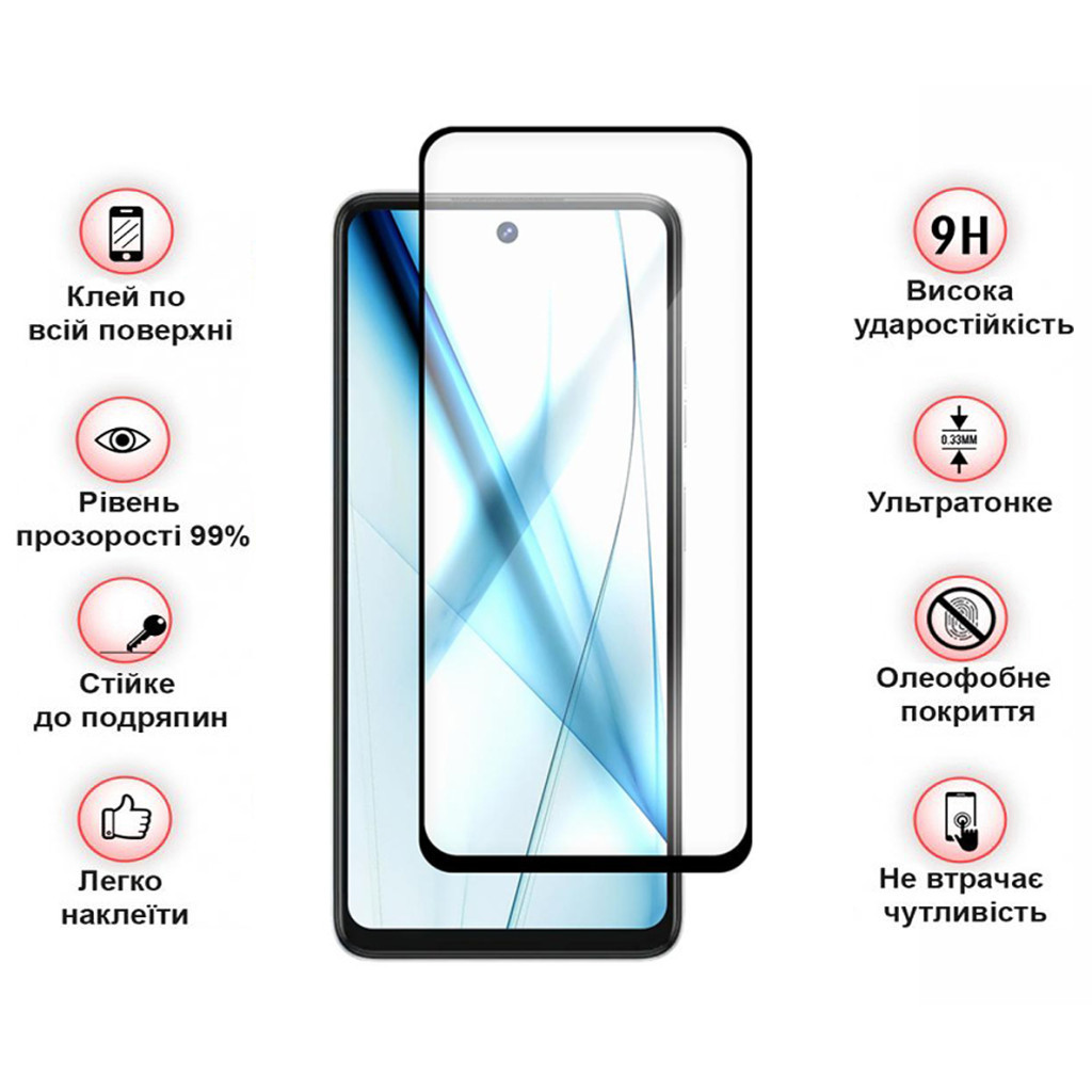 Скло захисне BeCover Tecno Spark 20 Pro (KJ6) Black (710653) - зображення 3