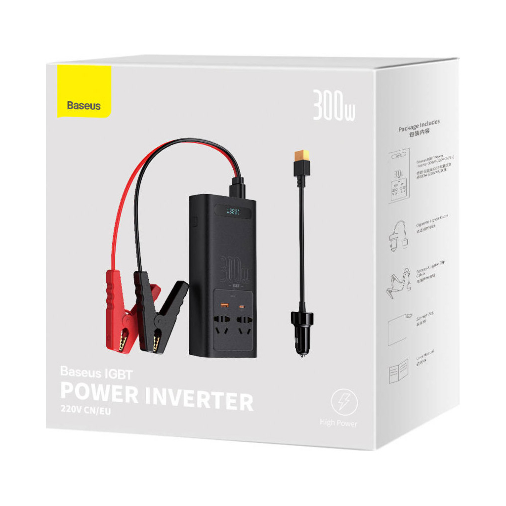 Автомобільний інвертор 12V/220V 300W IGBT Baseus In-car Inverter Baseus (CGNB010101) - зображення 8