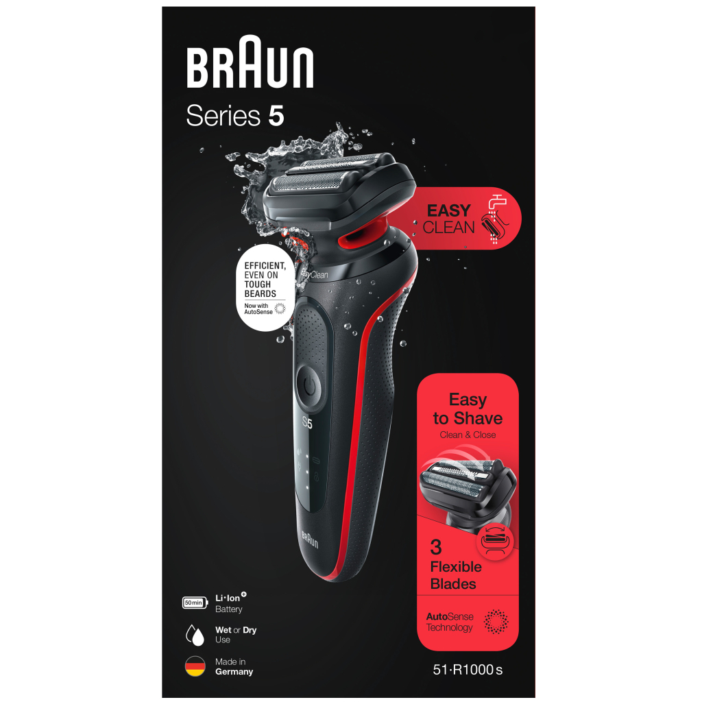 Електробритва Braun Series 5 51-R1000s BLACK / RED - зображення 8
