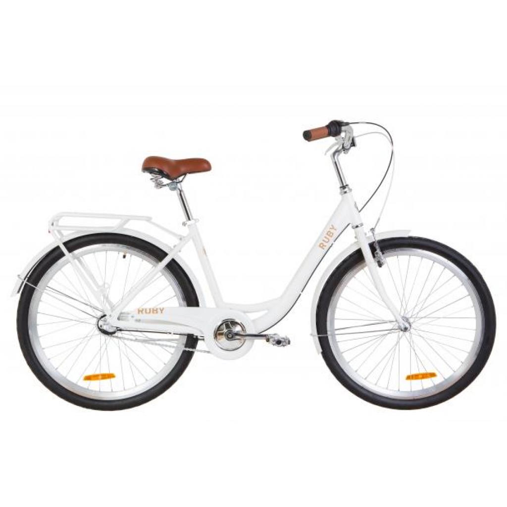 Велосипед Дорожник 26" RUBY рама-17" Al 2020 білий з багажником (OPS-D-26-105) - зображення 1