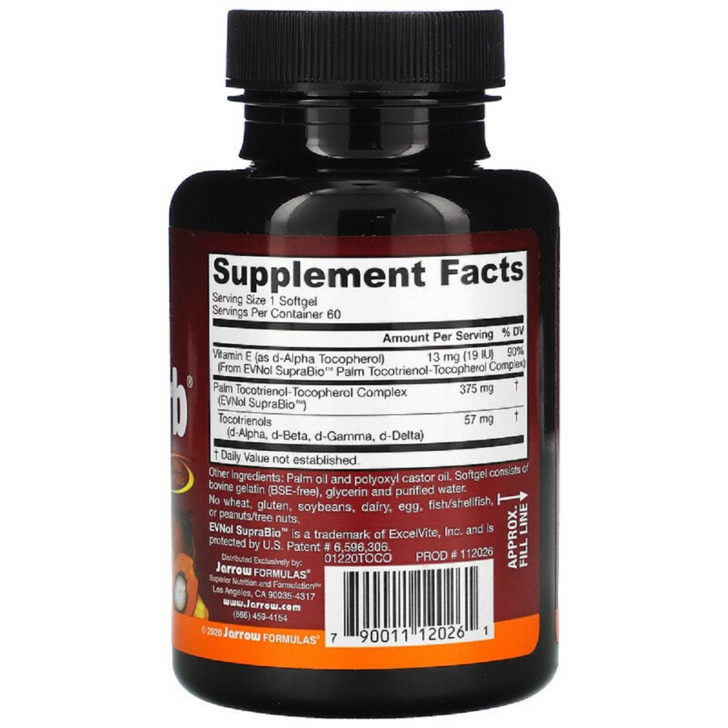 Вітамін Jarrow Formulas Суміш токотрієноли і Вітамін E, Toco-Sorb, 60 гелевих капс (JRW-12026) - зображення 2
