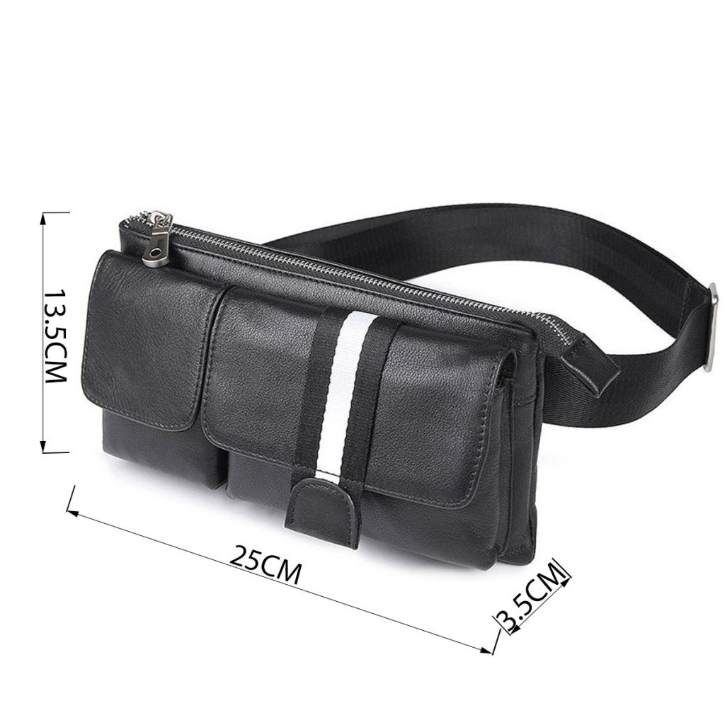 Сумка Vintage Поясна шкіряна Чорна (14953) - зображення 3