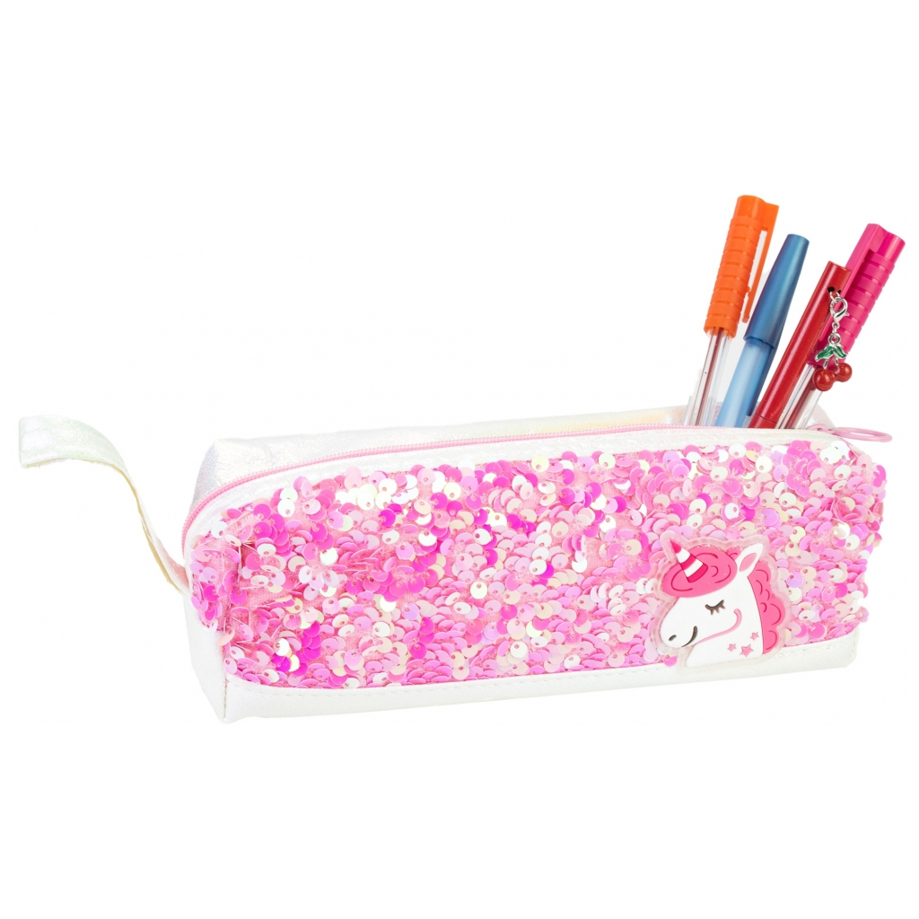 Пенал Cool For School з паєтками та ремінцем 1 відділення фуксія (CF87055) - зображення 2