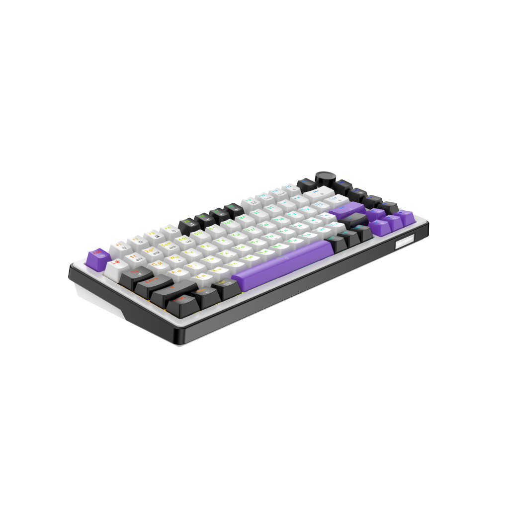 Клавіатура Hator Hellyberry HK75 Mechanical Linear RGB Wireless/Bluetooth/USB UA White/Violet (HK75_wireless) - зображення 4