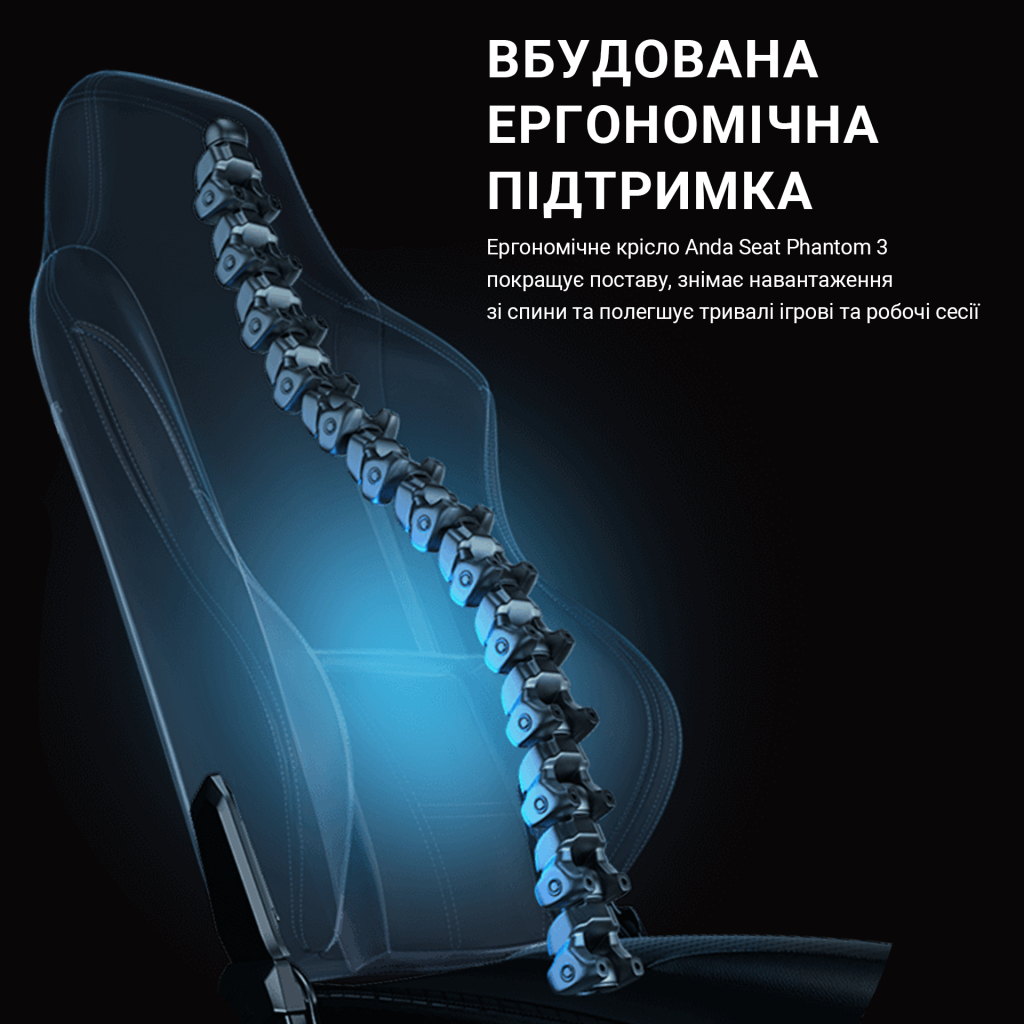 Крісло ігрове Anda Seat Phantom 3 Size L Grey (AD18Y-06-G-F) - зображення 6