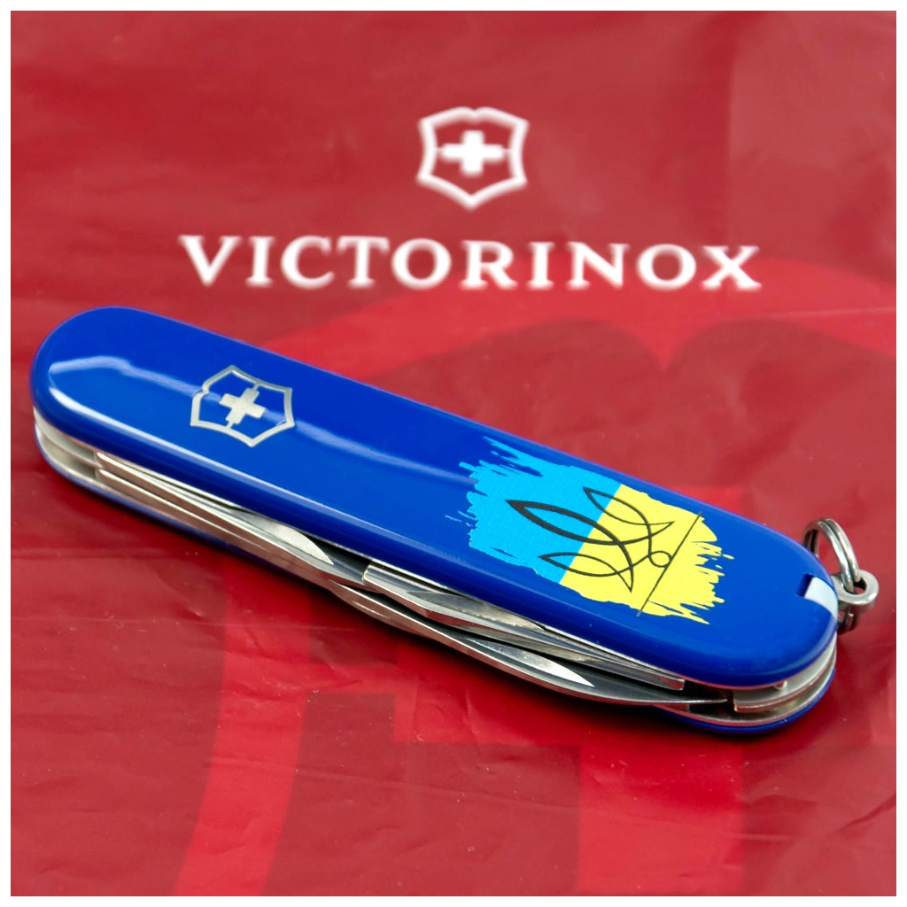 Ніж Victorinox Spartan Ukraine Blue "Тризуб На Тлі Прапору" (1.3603.2_T1026u) - зображення 2