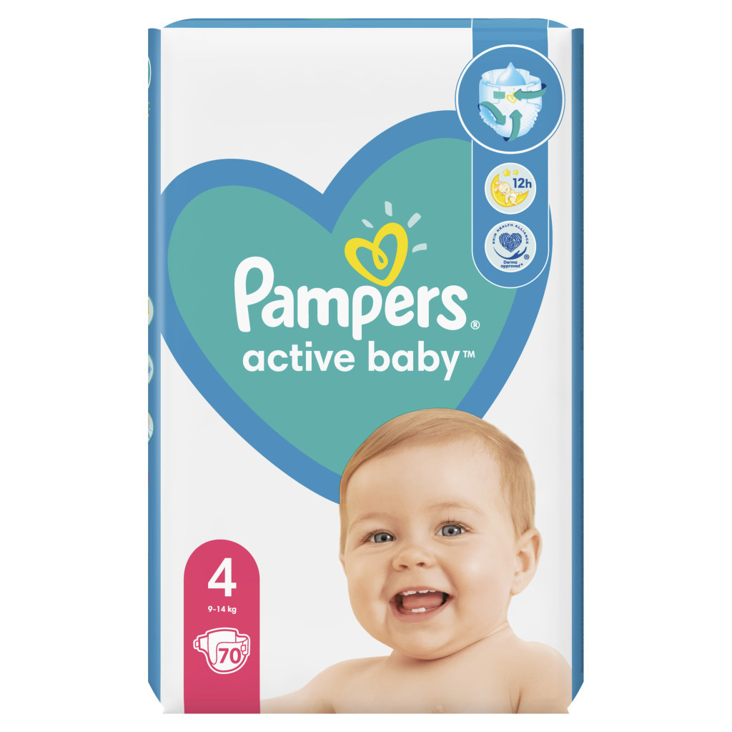 Підгузки Pampers Active Baby Maxi Розмір 4 (9-14 кг) 70 шт (8001090948250) - зображення 2