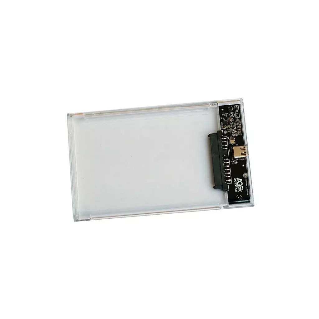 Кишеня зовнішня AgeStar 2.5", USB 3.2, 9.5 mm / 7 mm HDD/SSD, Transparent (3UB2P4C (Transparent)) - зображення 3