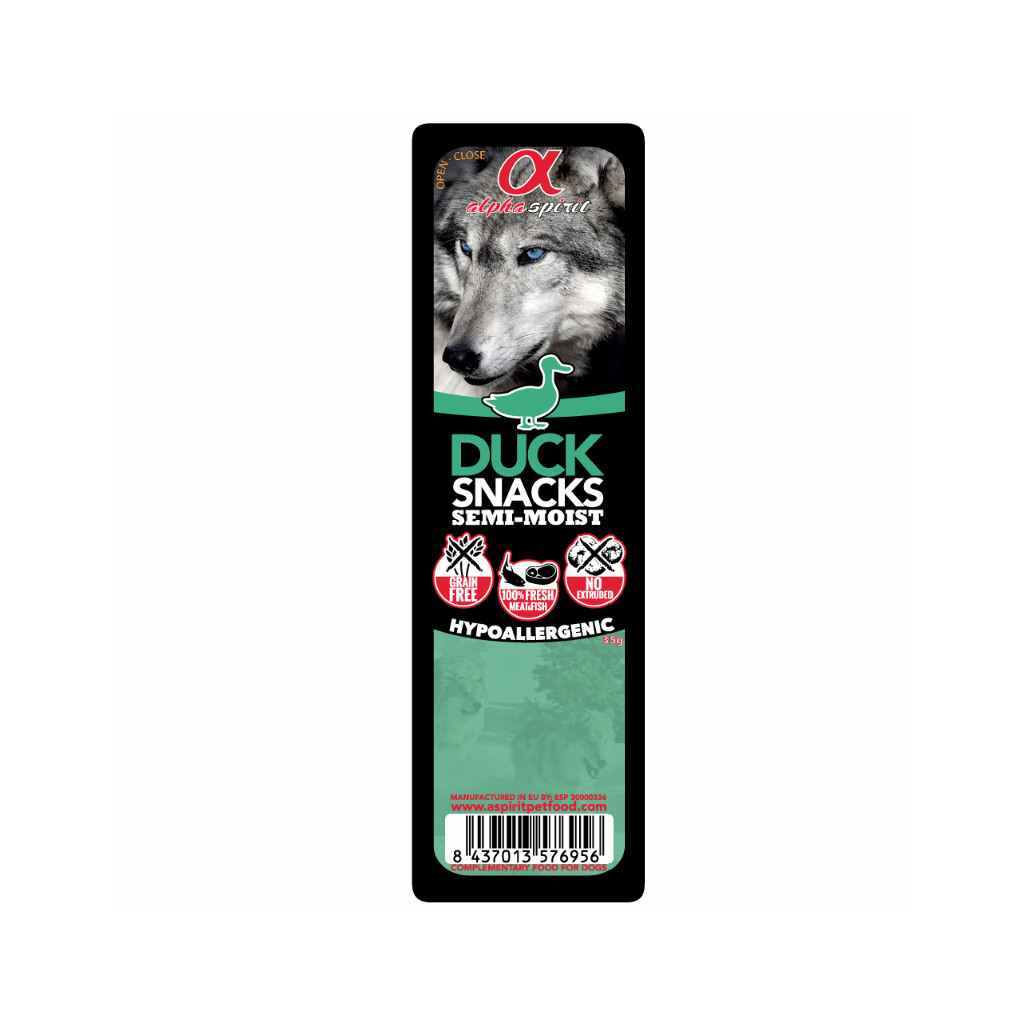 Ласощі для собак Alpha Spirit DOG Snacks Duck напіввологі з качки, кубики 35 г (8437013576956) - зображення 1