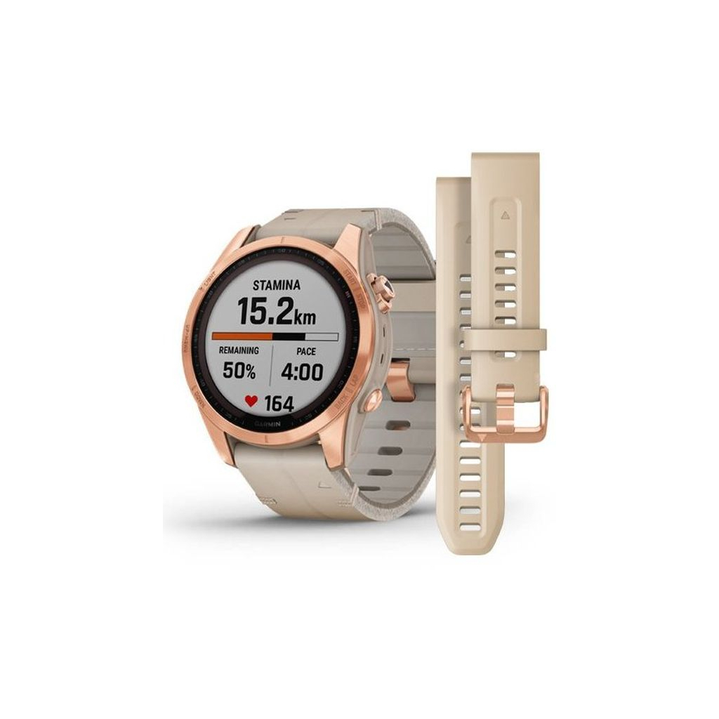 Смарт-годинник Garmin fenix 7S, Sapph Sol, Rose Gold Ti w/ Limestone Leather (010-02539-35) - зображення 7