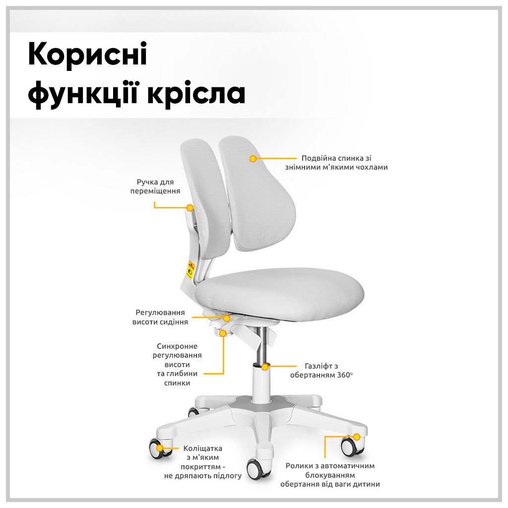 Парта з кріслом ErgoKids TH-330 W/G + Y-208 G - зображення 8