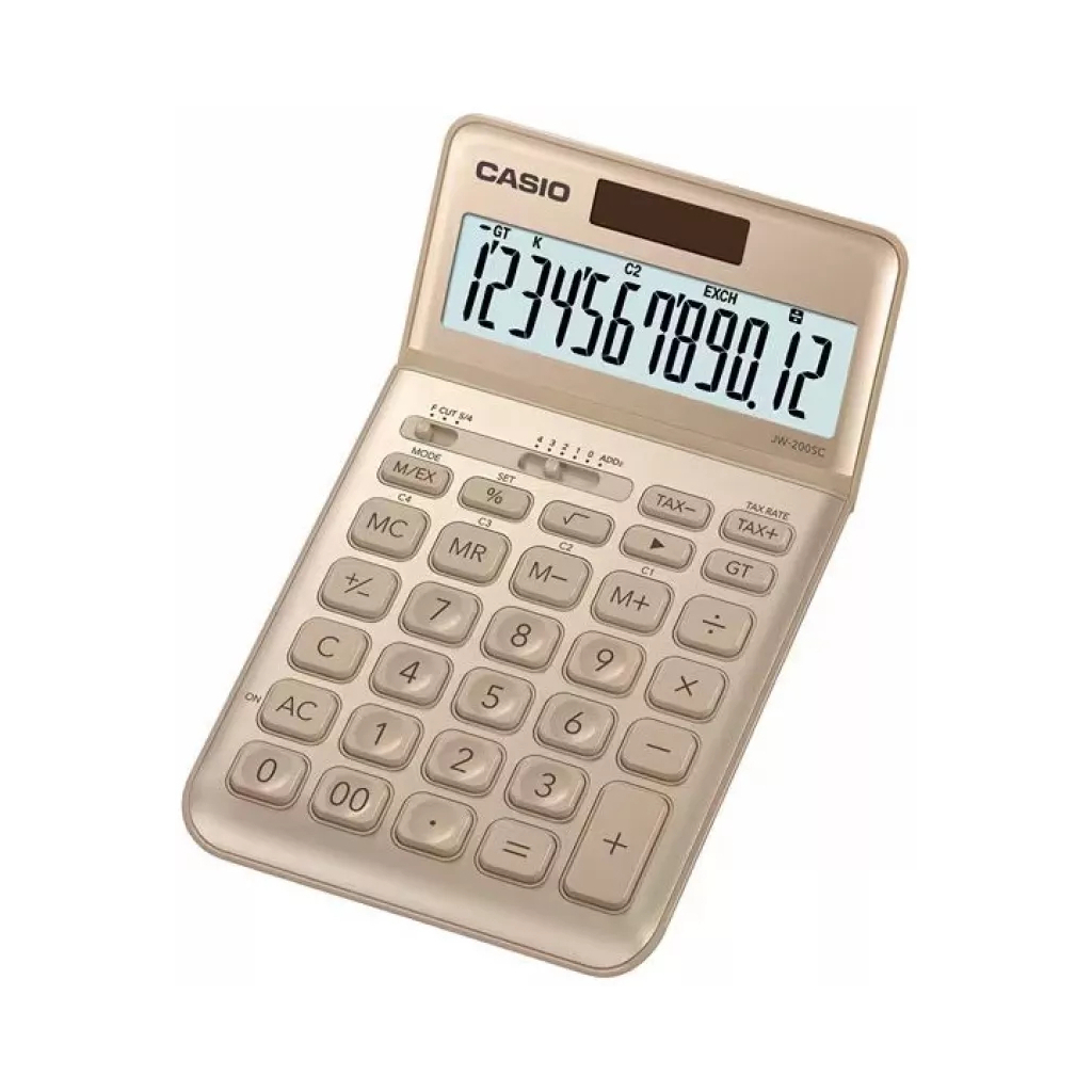 Калькулятор Casio JW-200SC-GD-W-EP, золотистий (CALC-CAS-JW-200SC-GD) - изображение 1