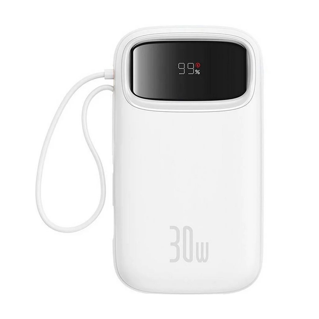 Батарея універсальна Baseus QPow2 20000mAh 30W, with 2*Type-C Cable, White (P10055009213-00) - зображення 2