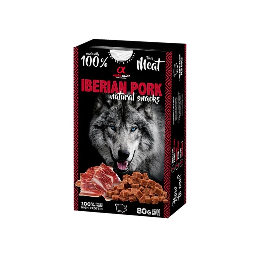 Ласощі для собак Alpha Spirit Dog Iberian Pork Natural Snacks 80 г (8436586311896) - изображение 1