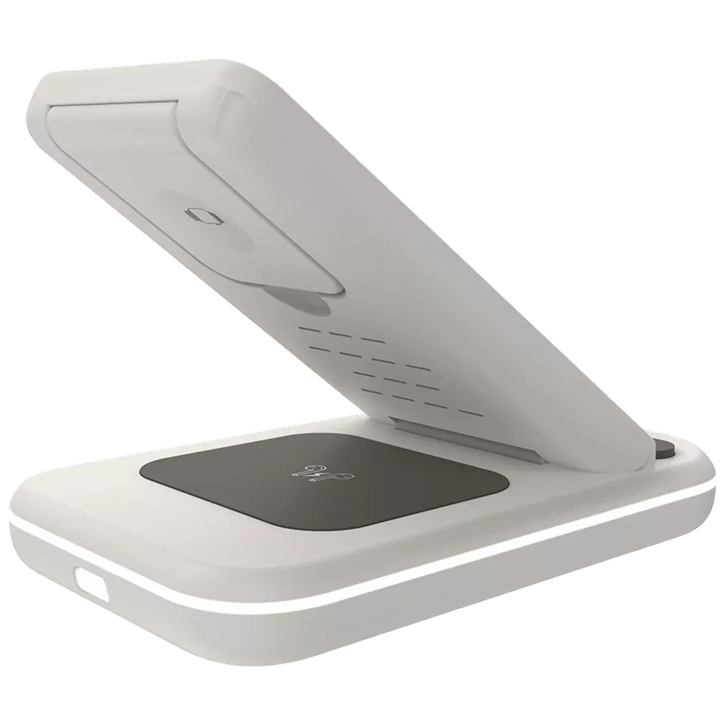 Зарядний пристрій Canyon WS-304 Foldable 3in1 Wireless charger Cosmic Latte (CNS-WCS304CL) - зображення 4