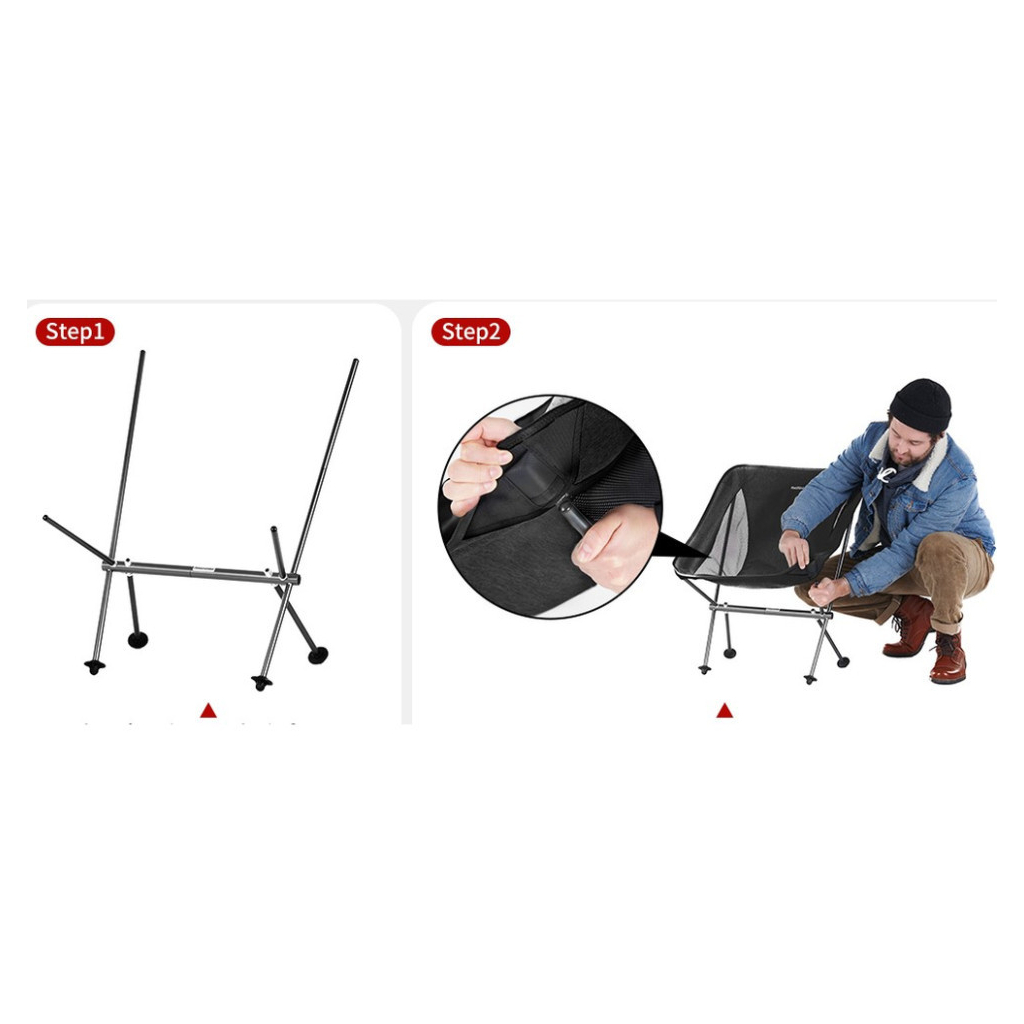 Крісло складане Naturehike Stellaluna L04 CNK2450JJ015, розмір M, чорне (6976023929410) - зображення 2