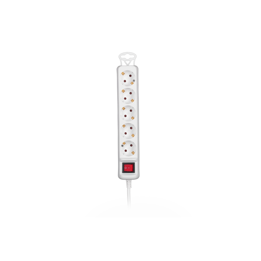 Мережевий подовжувач 2E 5XSchuko з вимикачем,1.5м, white (2E-U05ESM1.5) - зображення 2