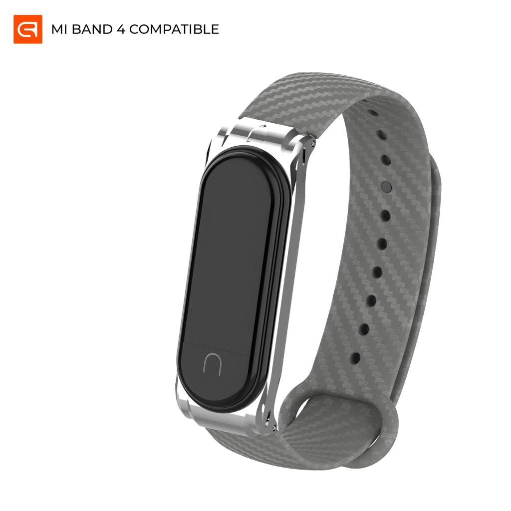 Ремінець до фітнес браслета Armorstandart Carbon Silicone Series для Xiaomi Mi Band 4/3 Grey (ARM55195) - зображення 1