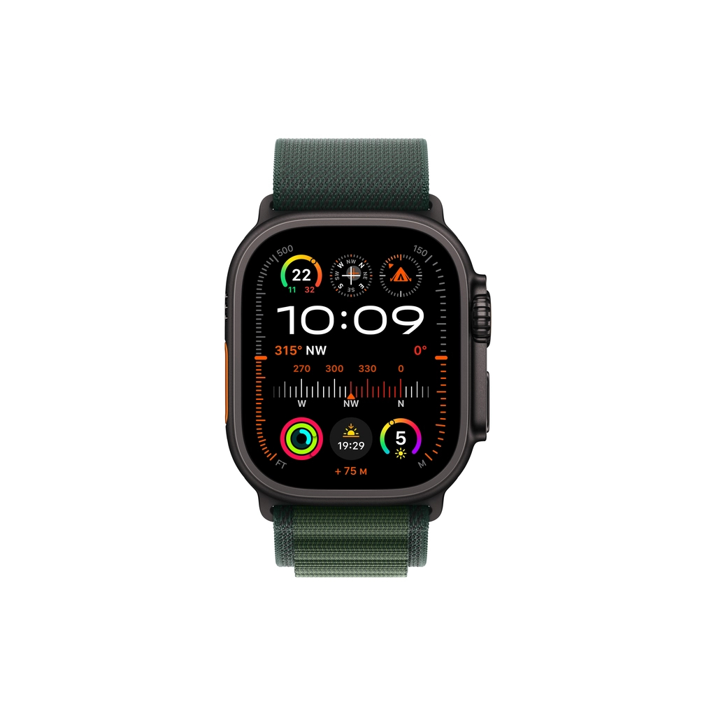 Смарт-годинник Apple Watch Ultra 2 2024 GPS + Cellular 49mm Black Titanium Case with Dark Green Alpine Loop - Small (MX4Q3UL/A) - изображение 2