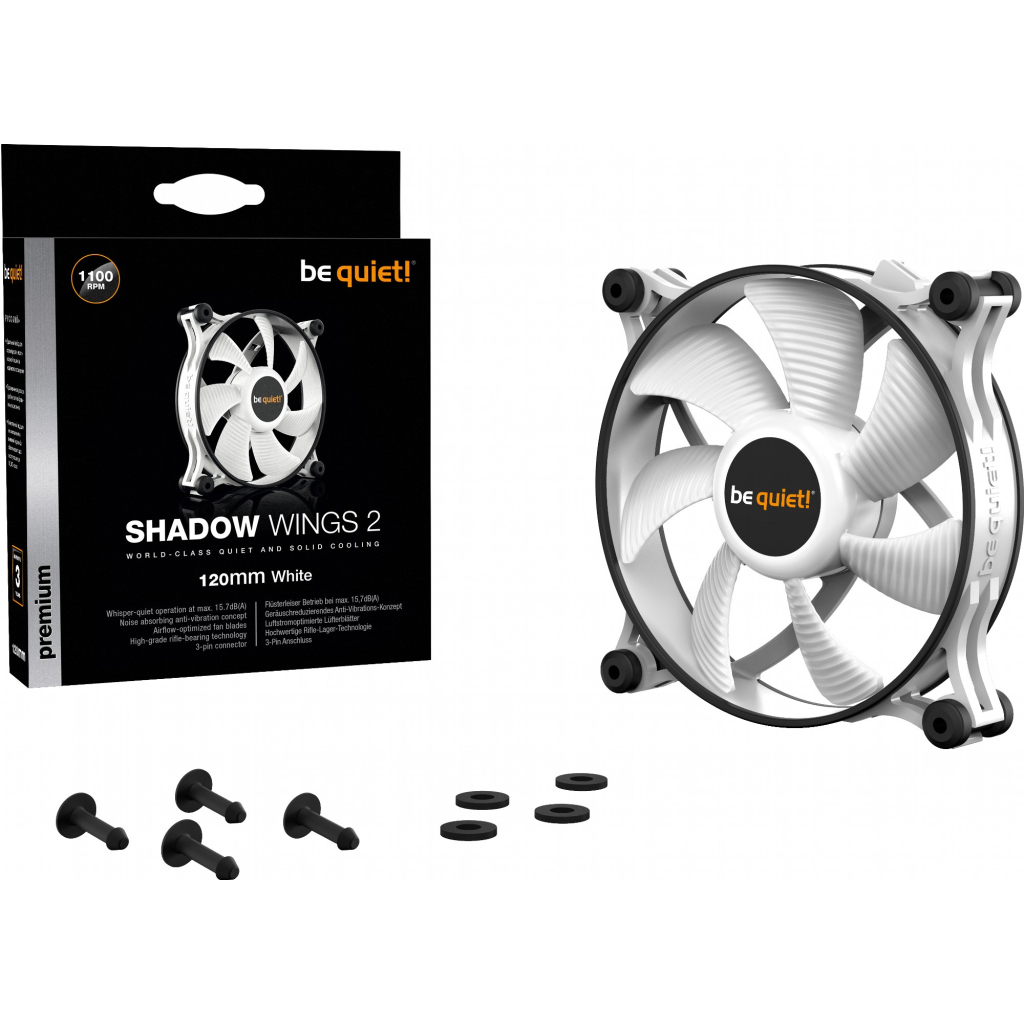 Кулер до корпусу Be quiet! SHADOW WINGS 2 White (BL088) - зображення 5