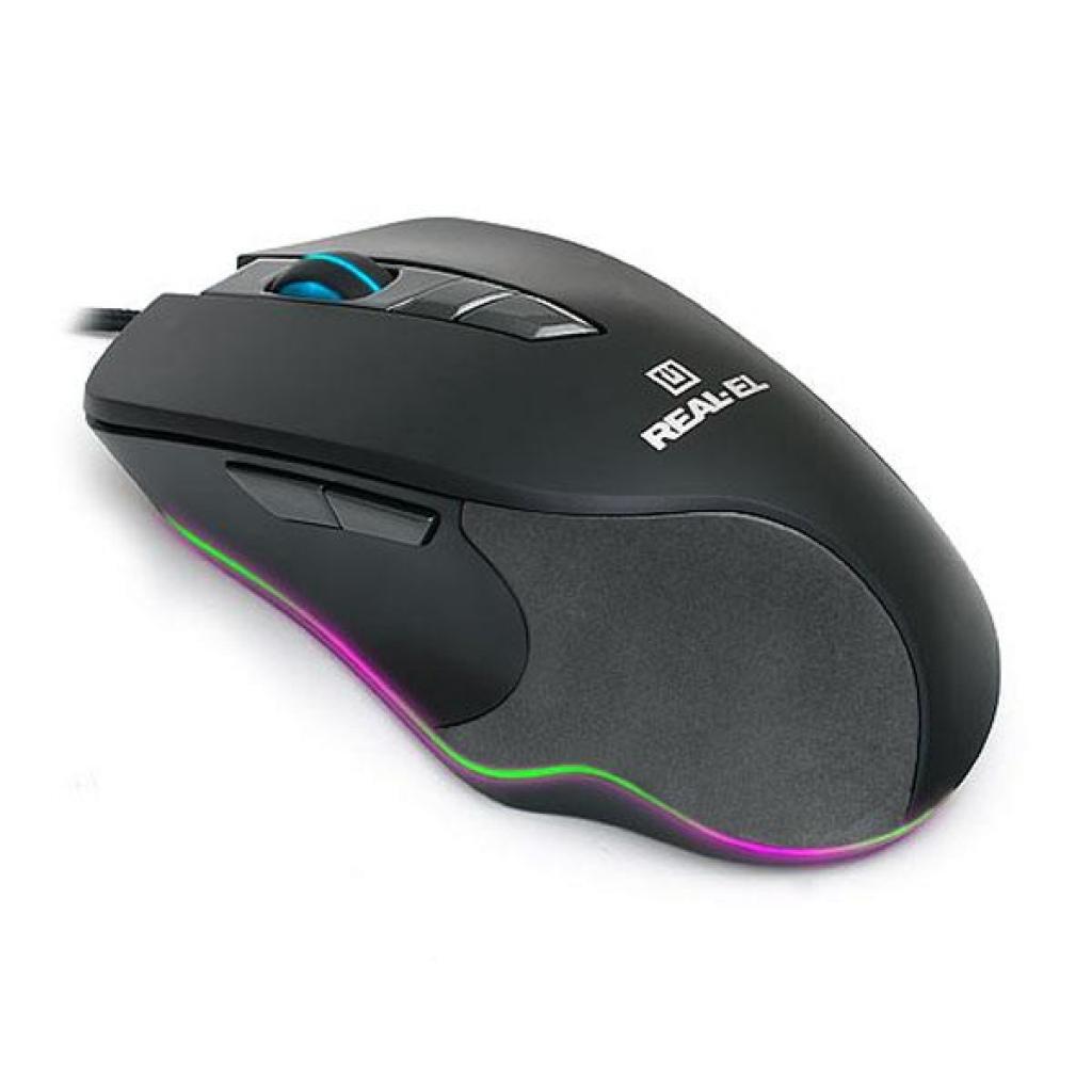 Мишка REAL-EL RM-780 Gaming RGB, black-grey - зображення 3