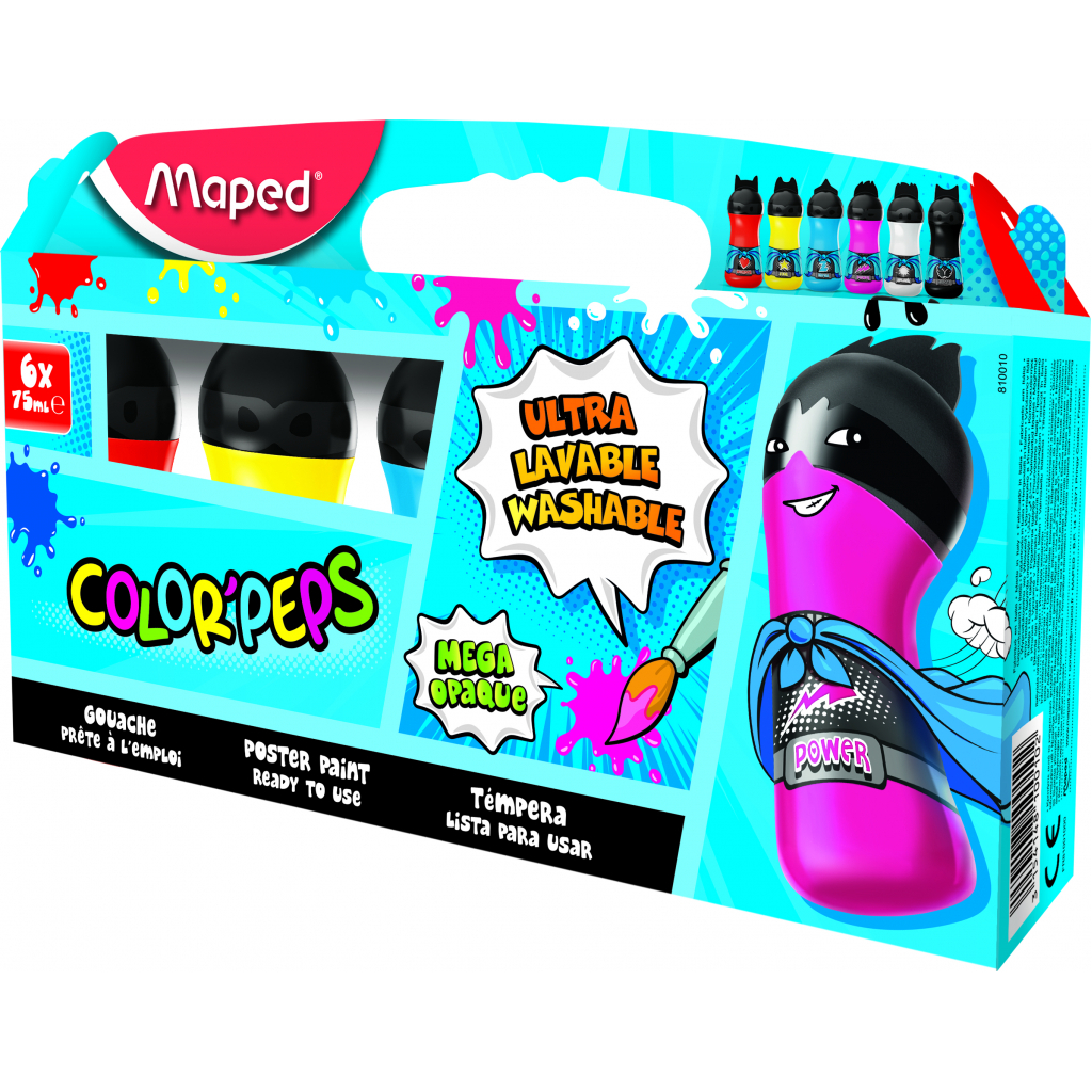 Гуашеві фарби Maped COLOR PEPS 6 кольорів, 75 мл (MP.810010) - зображення 1