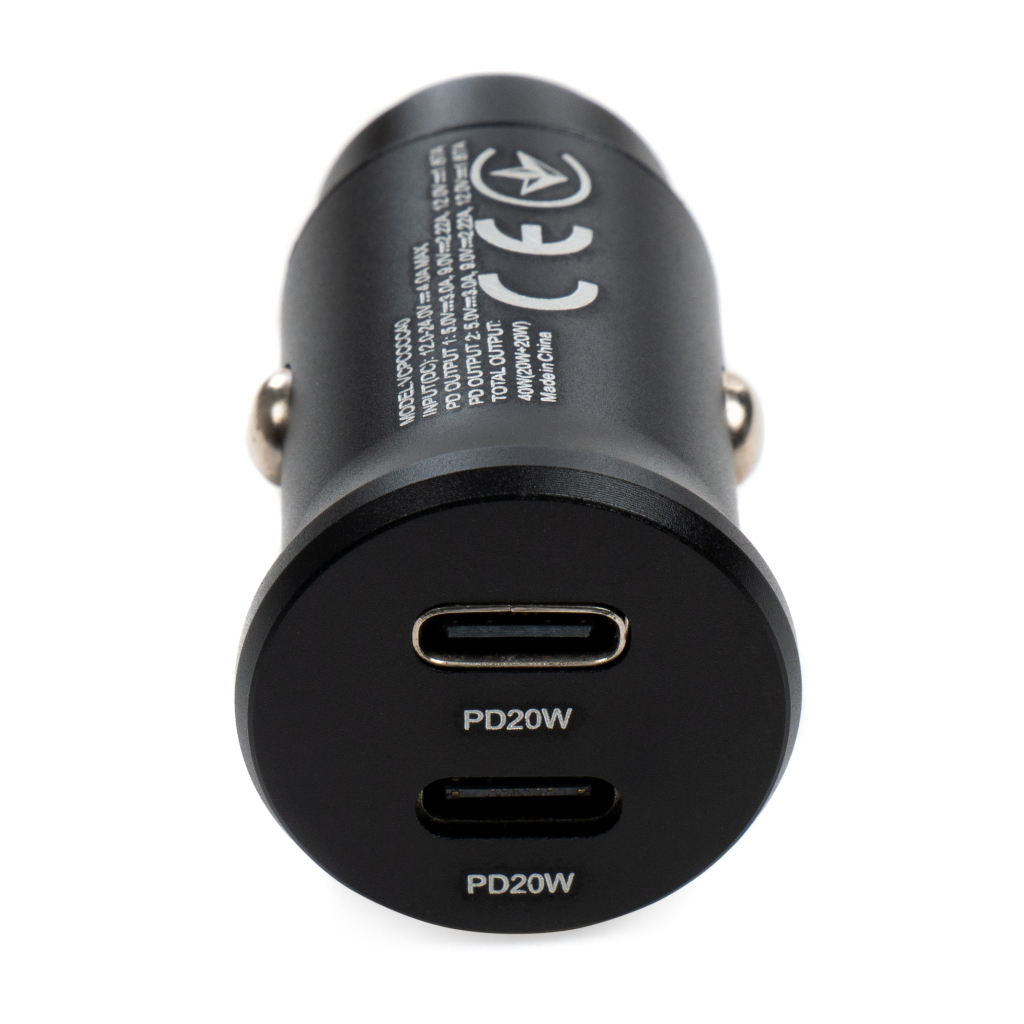 Зарядний пристрій Vinga 40W PD 2xUSB-C (20W+20W) Car Charger (VCPCCCC40) - зображення 3