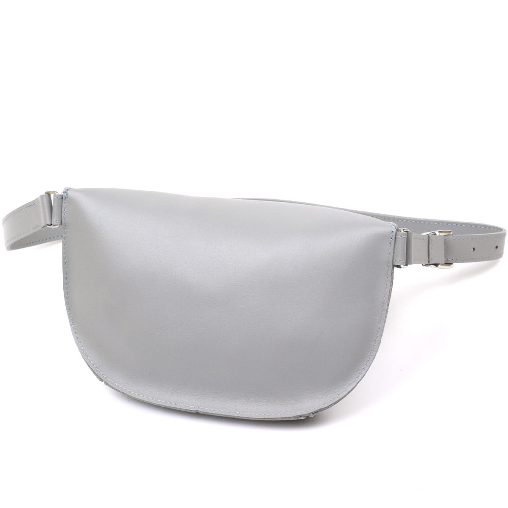 Сумка Shvigel Бананка з натуральної шкіри Сіра (16389) - зображення 2