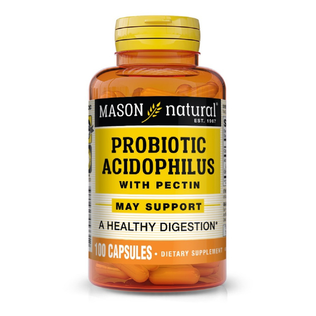 Пробіотики Mason Natural Пробіотик з пектином, Probiotic Acidophilus With Pectin, 100 капсул (MAV-05331) - зображення 1