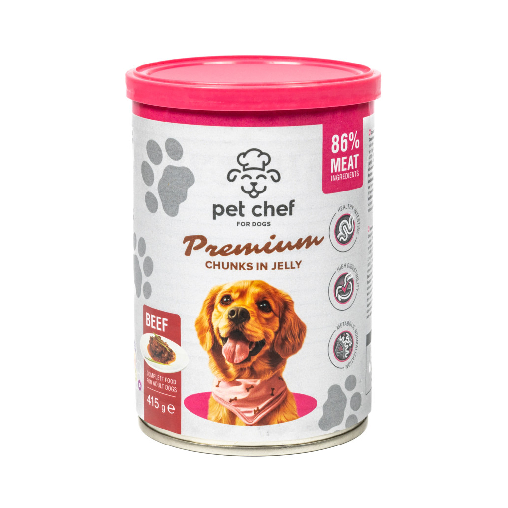 Вологий корм для собак Pet Chef З яловичиною 415 г (4820255193618) - зображення 5