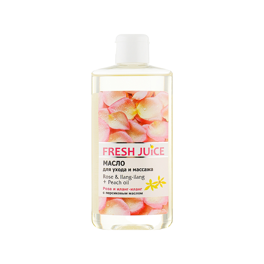 Олія для тіла Fresh Juice Rose & Ilang-Ilang + Peach Oil Для догляду і масажу 150 мл (4823015928789) - зображення 1