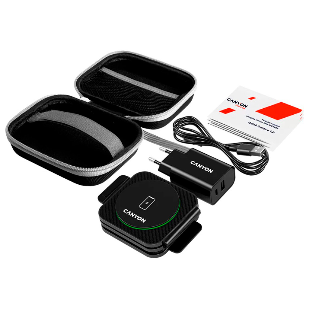 Зарядний пристрій Canyon WS-305 Foldable 3in1 Wireless charger (CNS-WCS305B) - зображення 6