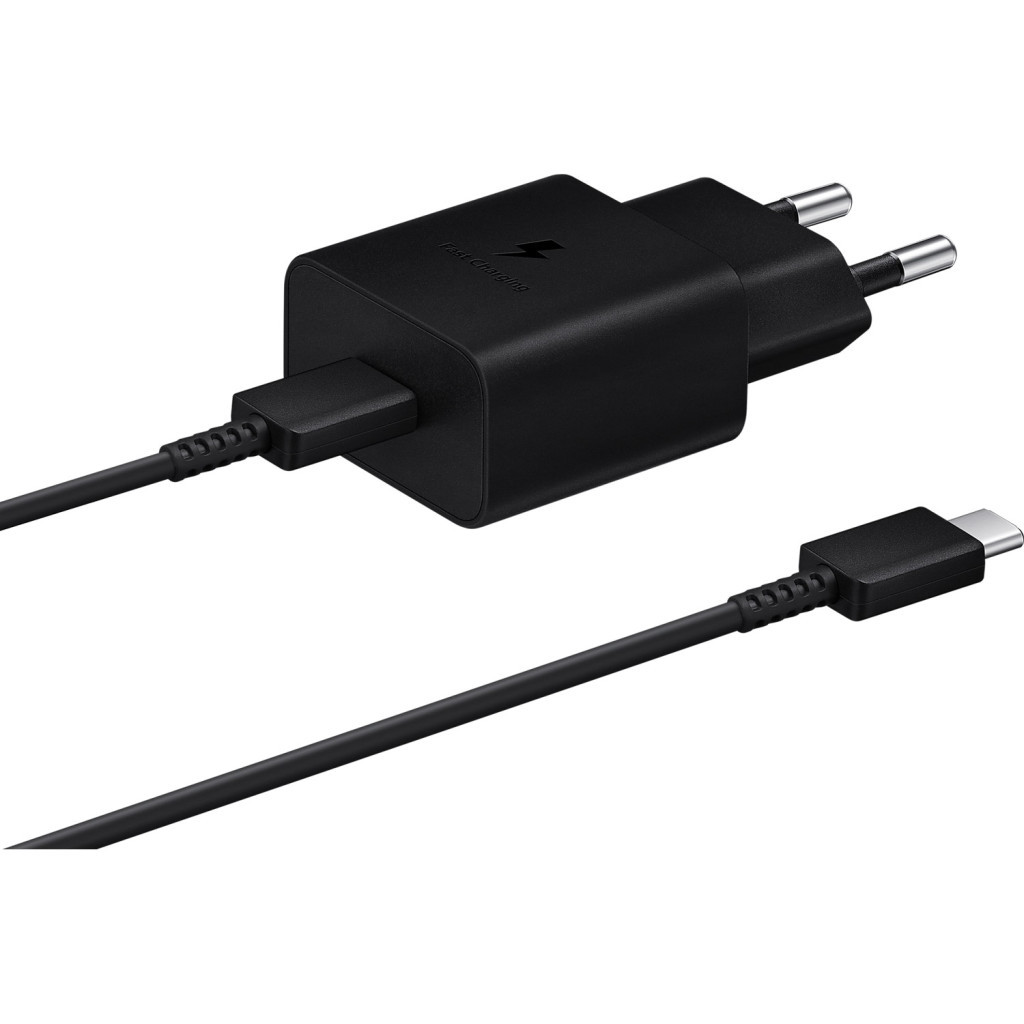 Зарядний пристрій Samsung USB-С 15W Black + Cable USB-C 1m (EP-T1510XBEGEU) - зображення 1