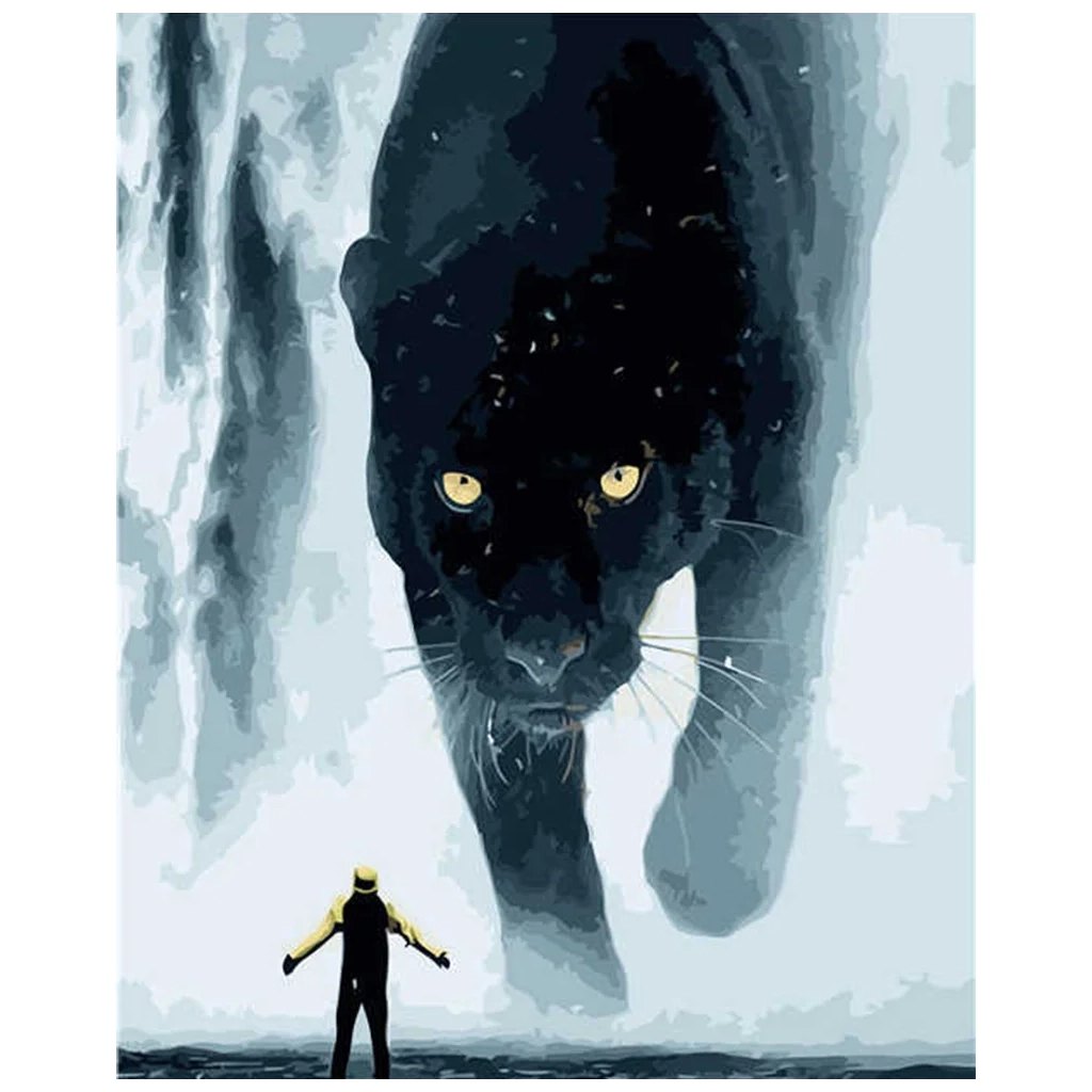 Картина по номерам Strateg Пантера і людина 40х50 см (VA-2890) - зображення 1