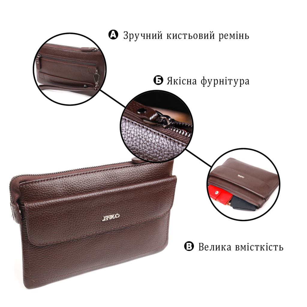 Сумка Canpellini З натуральної шкіри Коричнева (21548) - зображення 4